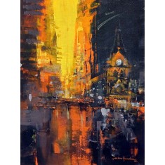 Shan Amrohvi, 18 x 24 inch, Acrylic on Canvas, Cityscape Painting, AC-SA-192